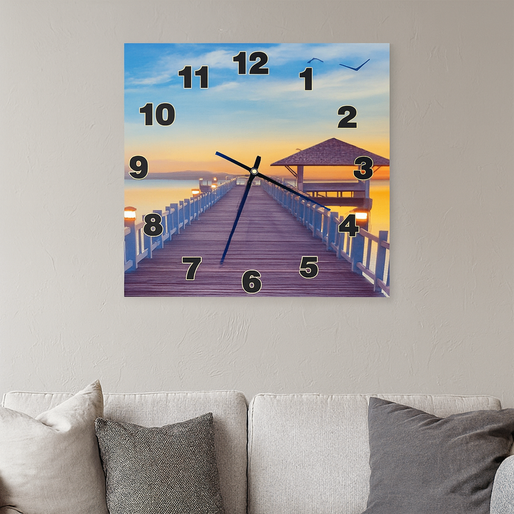 Horloge Murale Paysage Coucher de Soleil
