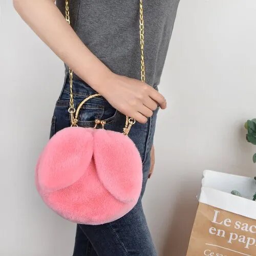 Fluffy bunny ear handbag