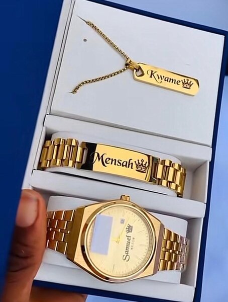 Montre personnalisée avec bracelet et collier en acier inoxydable