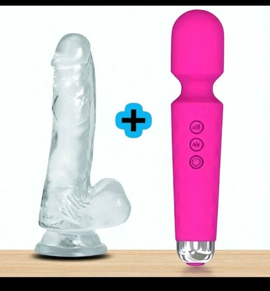 Ensemble vibromasseur et dildo