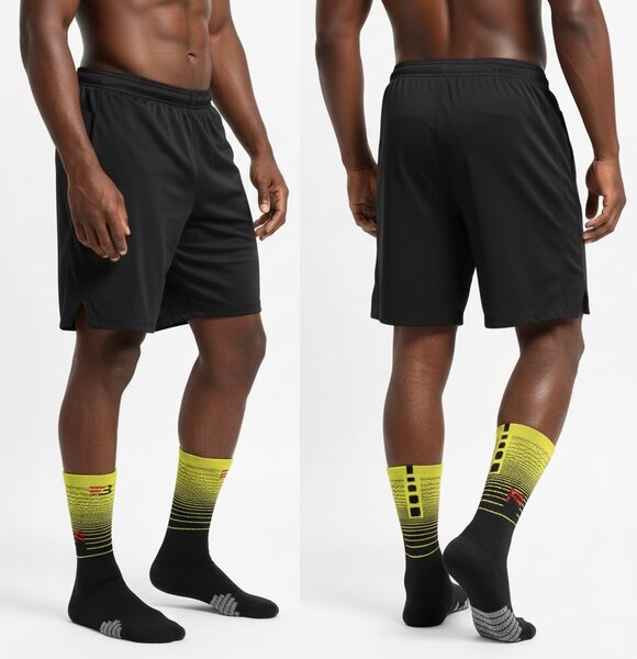 Chaussettes de sport noir et jaune