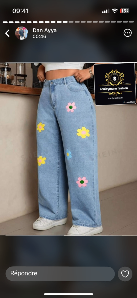 Jeans larges mode femme