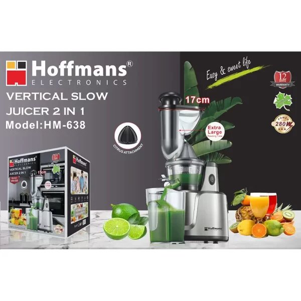 Hoffmans HM-638, Vertical Slow Juicer, 280W