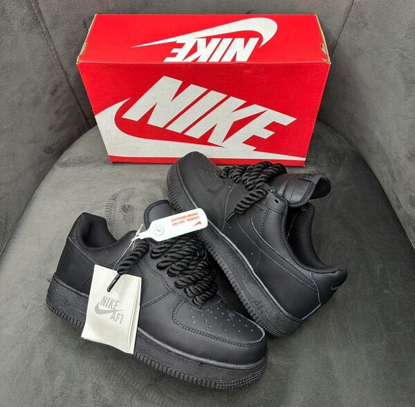 Nike Air Force One Noir Gros Lacet