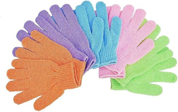 Gants exfoliants colorés