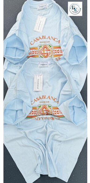 T-shirt bleu Casablanca pour homme