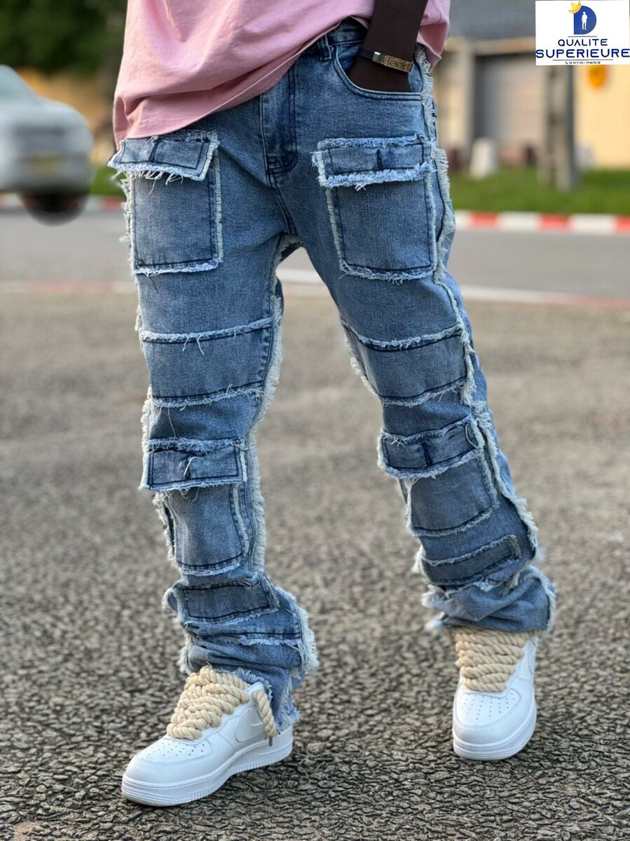 Jeans cargo artistiques