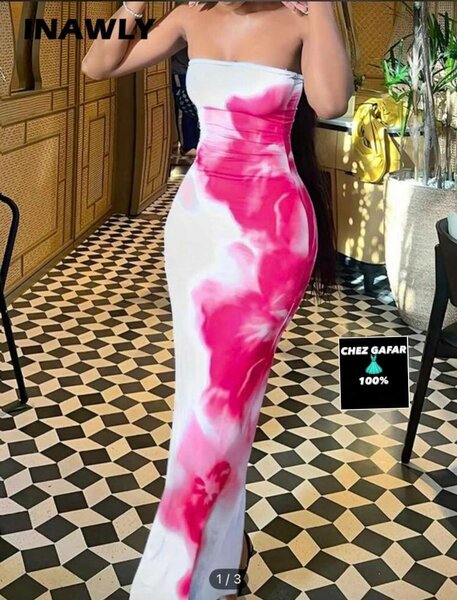 Robe Longue Évasée Floral