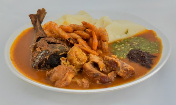 Akassa poisson dindon crevette