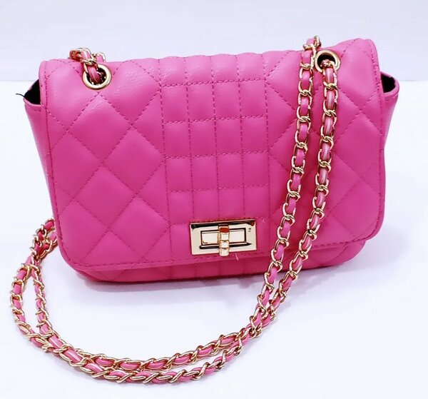 Bag pink handle with chain