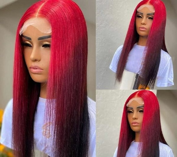 Perruque rouge lisse