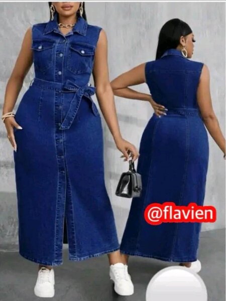 Robe en jean sans manches