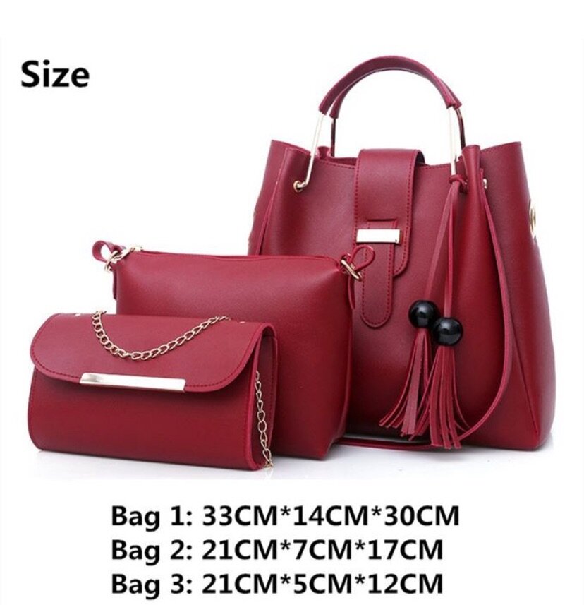 3 PCS Women Bags Ladies Bags Handbags Purse Shoulder Bags To