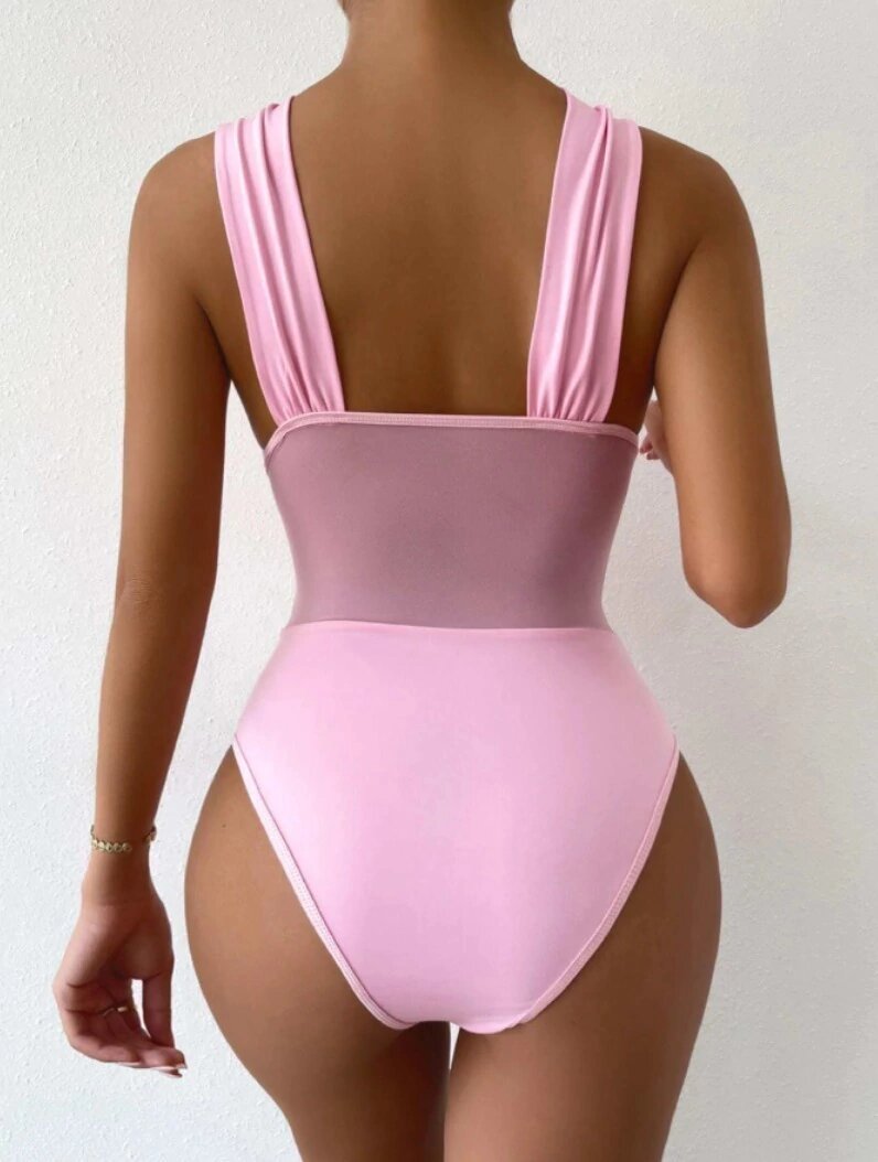 SHEIN  Unity Cross Wrap Mesh Bodysuit(Thrift)