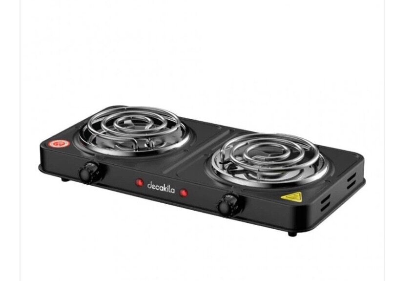 Durable Smart Double Burner Electric Cooking Stove - Black