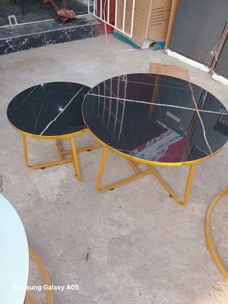 Ensemble de tables basses marbre noir