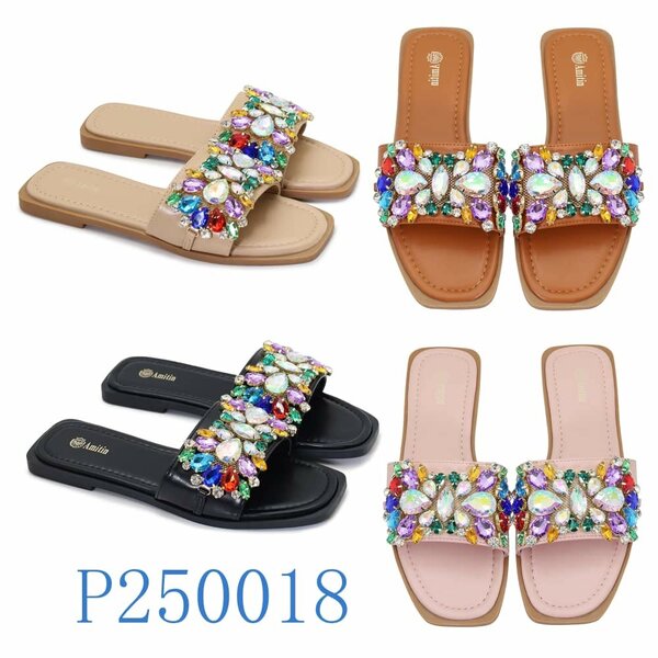 Sandales à strass colorés