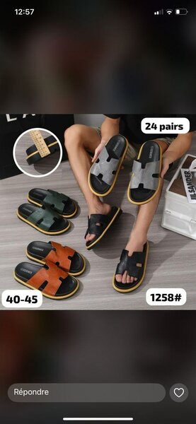 Sandales homme et femme modèle Hermes