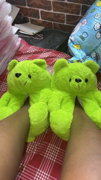 Chaussons peluche ours