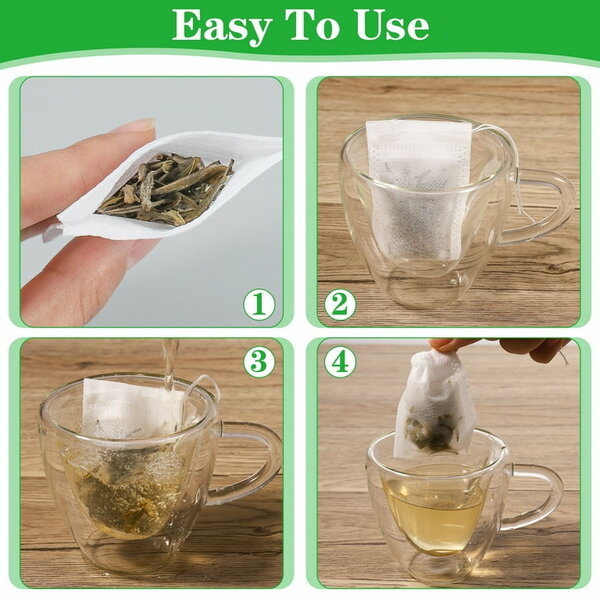 Disposable Empty Tea Bags, 6x8cm Tea Filter Bags Te