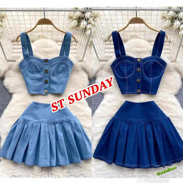 Jeans top and skirt
