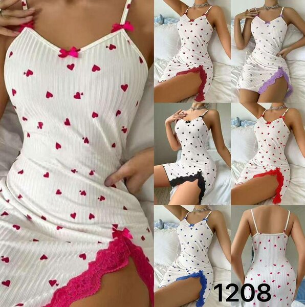 Nuisette cœur rouge en dentelle