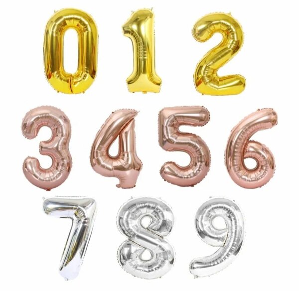 Ballons chiffres colorés