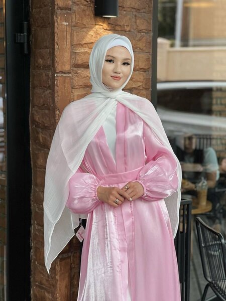 Абайка из дубайской органзы с шелковой сорочкой