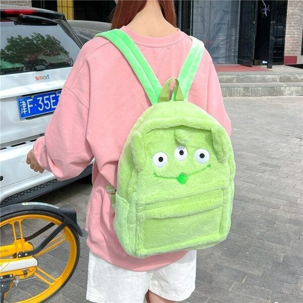 Sac à dos peluche Alien vert