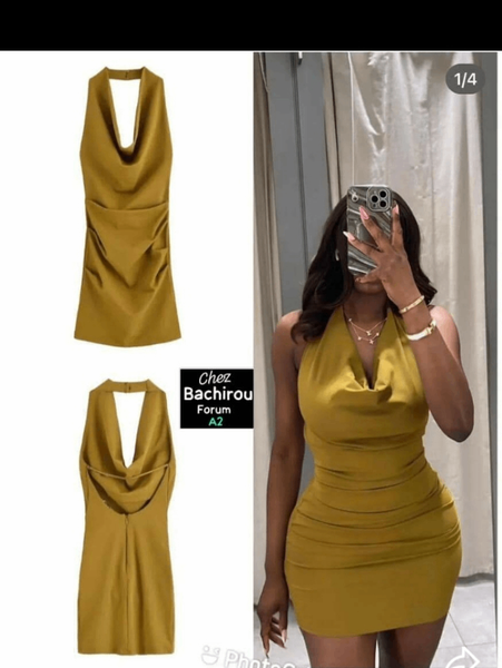 Robe moulante chic dorée