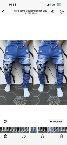 Jean cargo tendance homme
