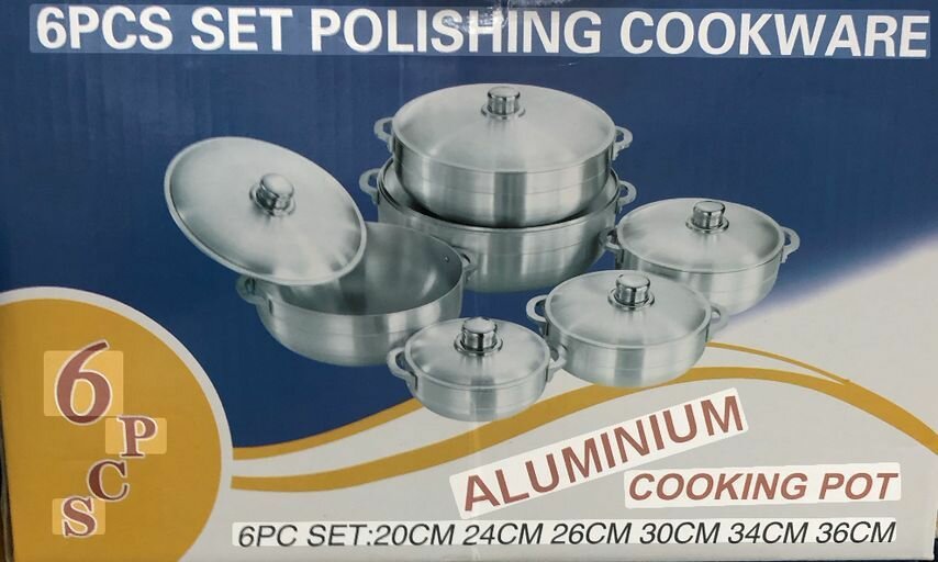 6pcs Set Aluminium Cooking Pot