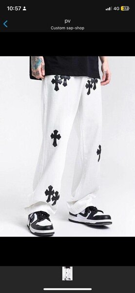 Pantalon large motifs croix