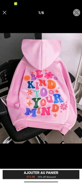 Sweat à capuche rose imprimé