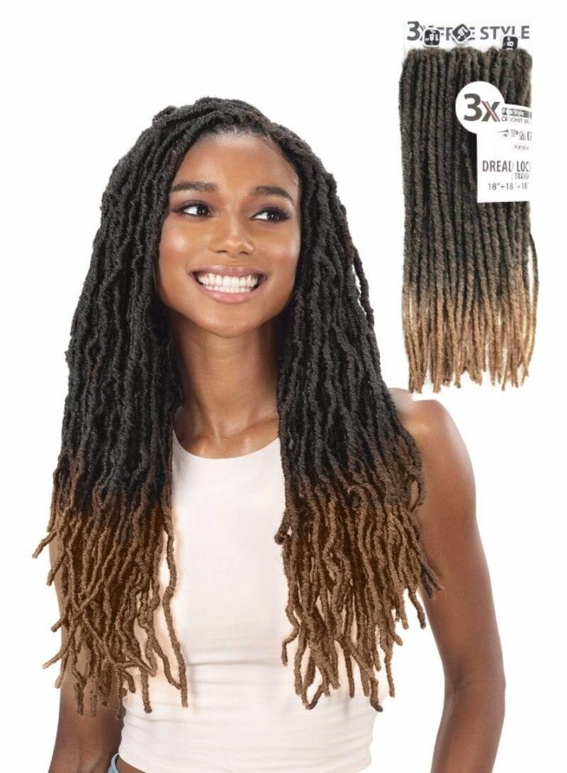 3PCS 18-INCH STRAIGHT DREADLOCKS HAIR EXTENSIONS