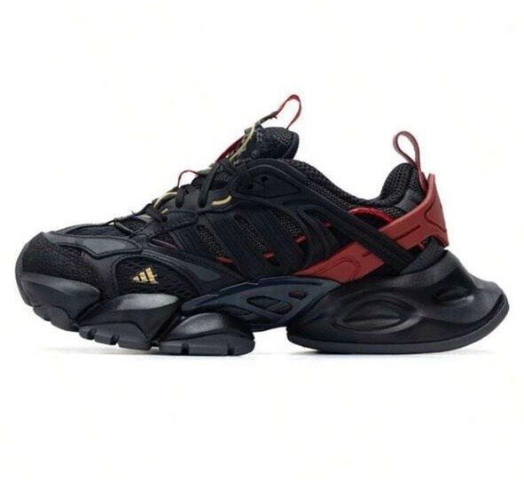 Baskets tendance en cuir rouge