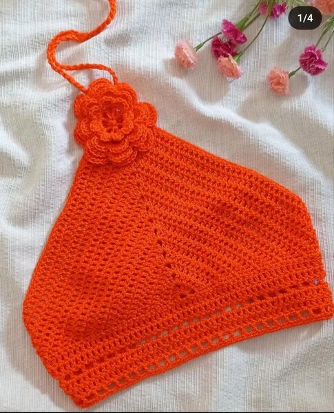 Top crochet orange