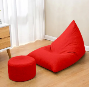 TriComfort Lounge: The Ultimate Triangle Bean Bag Sofa with Footrest