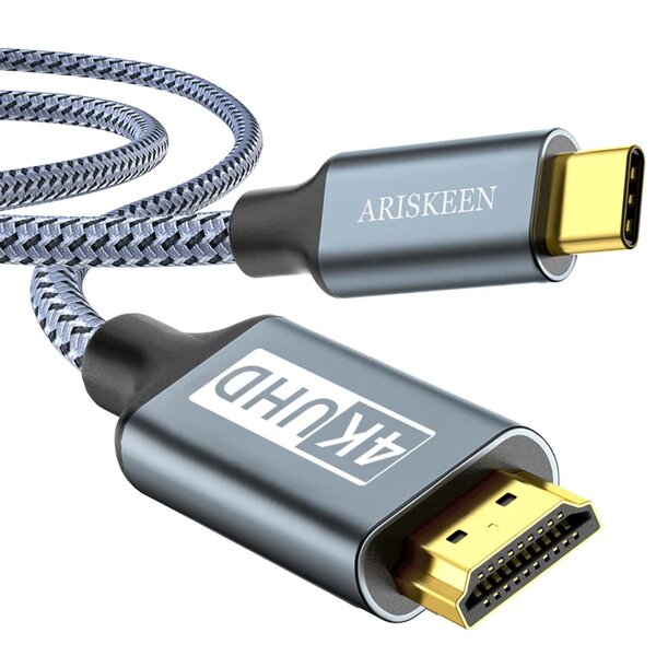 Câble USB C vers HDMI ARISKEEN 4K, câble USB 3.1 Type C vers