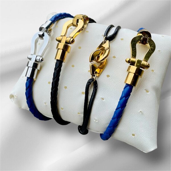 Bracelet en cuir avec fermoir