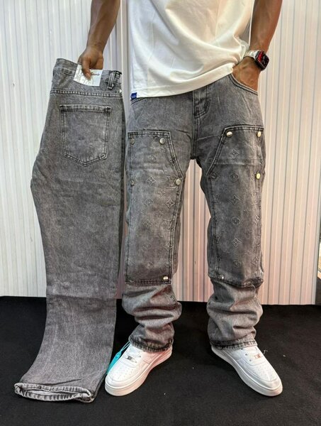 Jean cargo gris décontracté