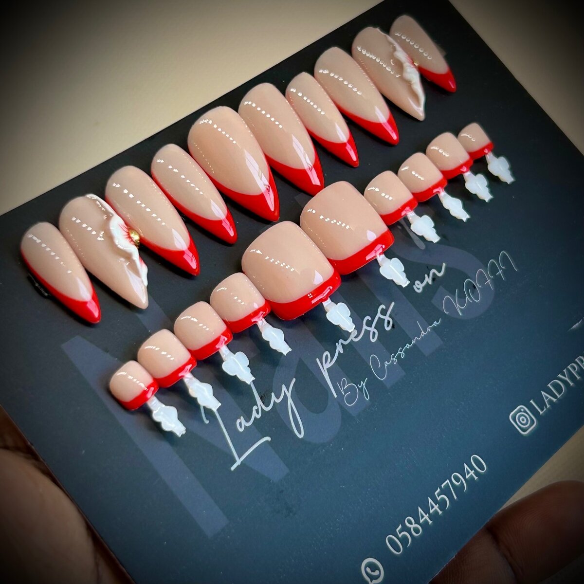 Ongles Press-Ons Rouge Éclat