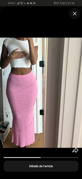 Jupe longue rose élégante