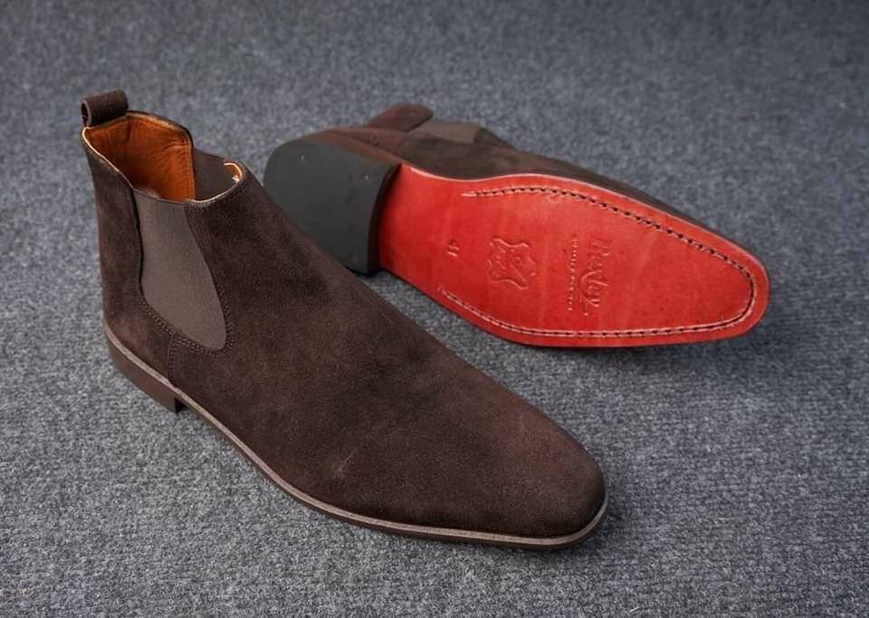 Chaussure homme montante en daim