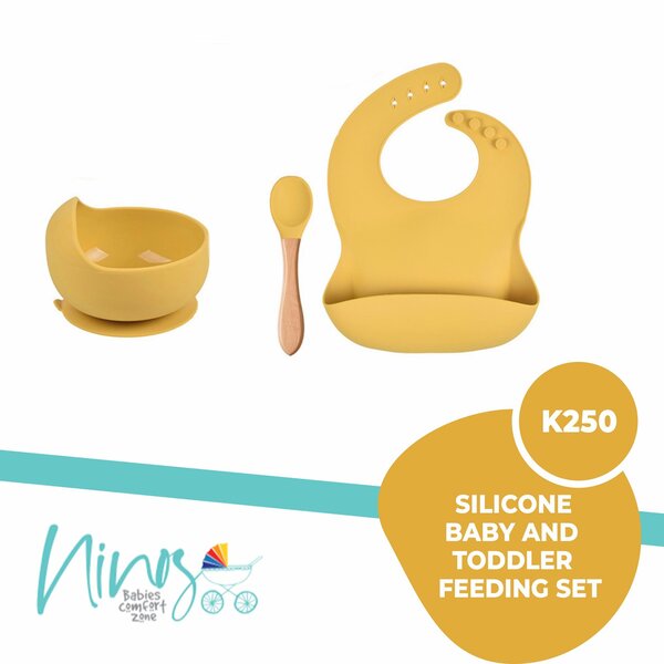Silicone baby and toddler feeding set