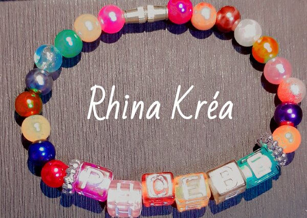 Bracelet perles coloré personnalisable