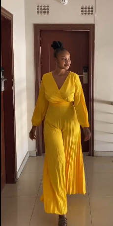 yellow jumpsuit