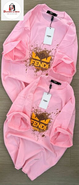 T-shirt rose imprimé Fendi