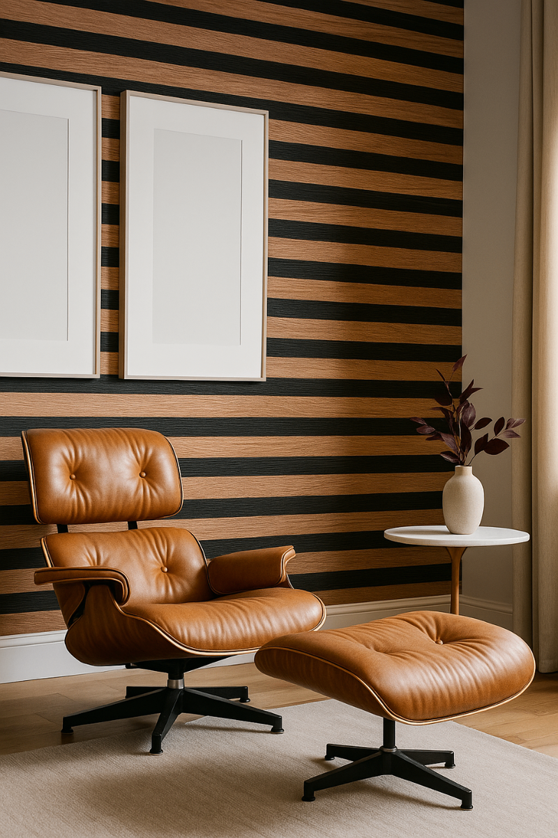 Papier peint rayé moderne