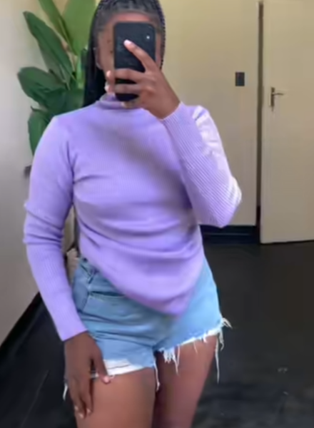 Thrift sweater, Purple